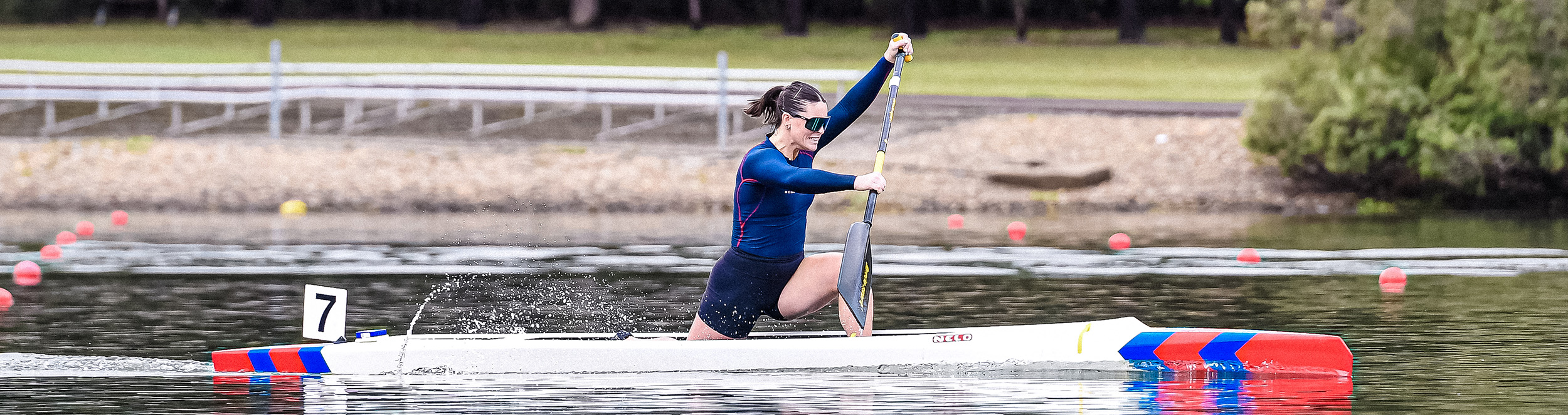 Canoeist racing
